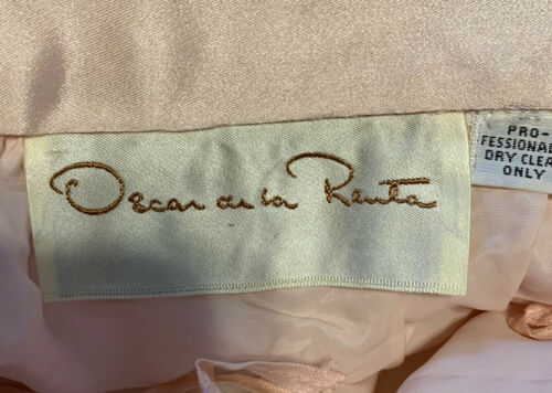 Vintage Oscar de la Renta Lined Lace Midi Pencil Skirt Blush Pink Cottagecore - Fresh Stock Dated October 2025