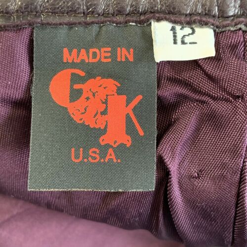 Vintage Purple Soft Leather High Waisted Fluted Skirt - Fresh Stock Dated October 2025