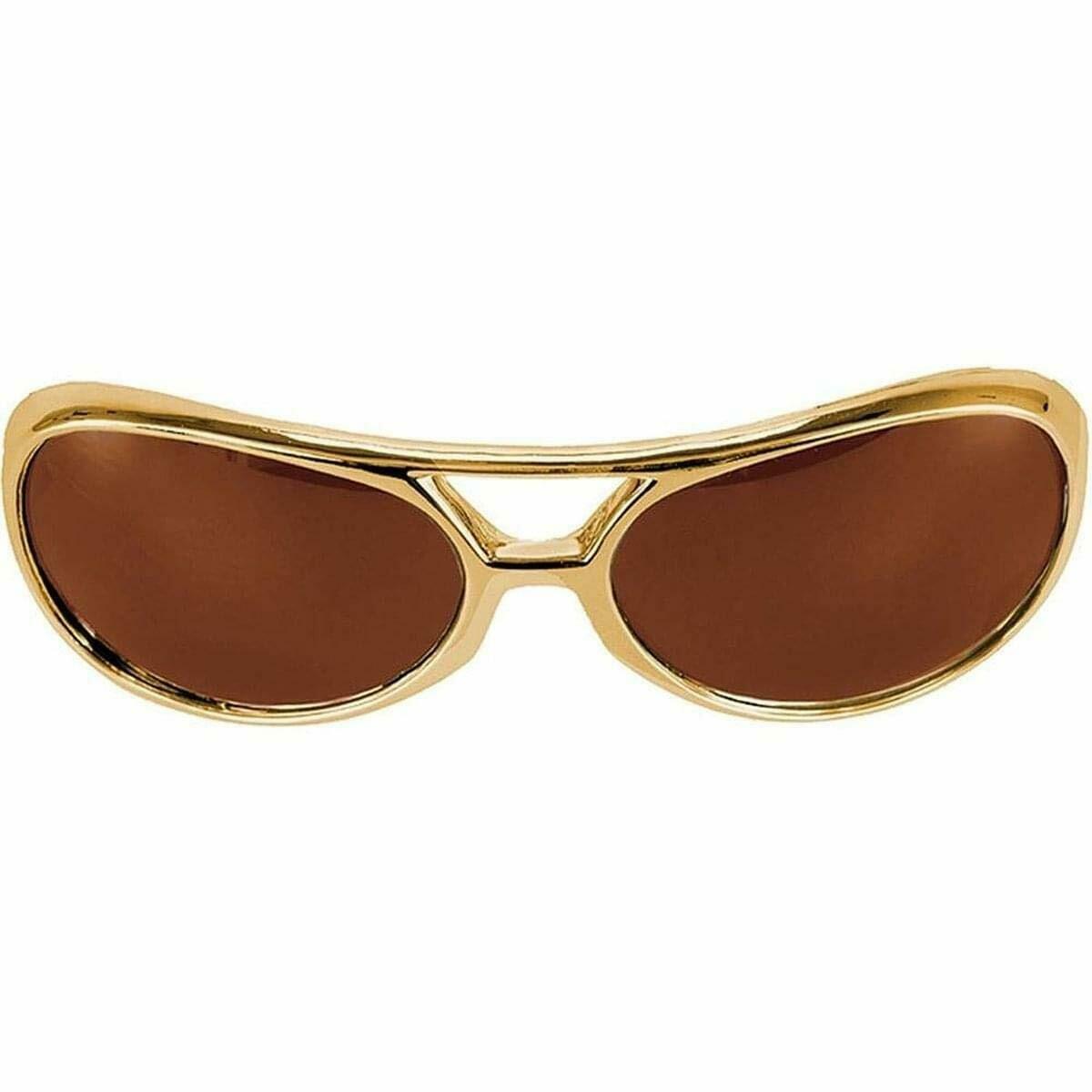 Rock & Roller Glasses Elvis Gold with Graduating Lenses by Elope - Fresh Stock Dated October 2025