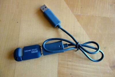 Dane-Elec USB Portable Memory 16 GB THUMB FLASH DRIVE w/ext cable - Fresh Stock Dated October 2025