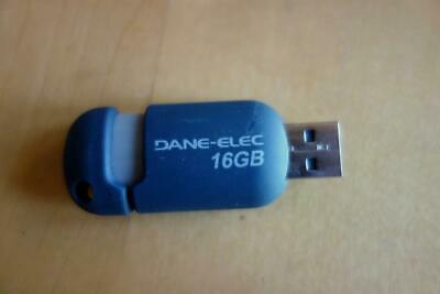 Dane-Elec USB Portable Memory 16 GB THUMB FLASH DRIVE w/ext cable - Fresh Stock Dated October 2025