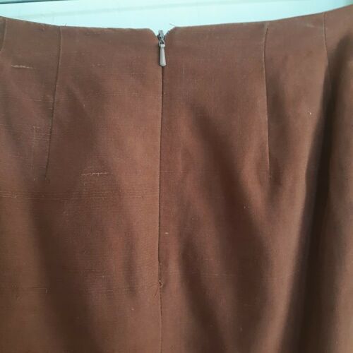 Vintage Neiman Marcus size 8 100% Pure Silk skirt Shantung Rust Faux Wrap - Fresh Stock Dated October 2025