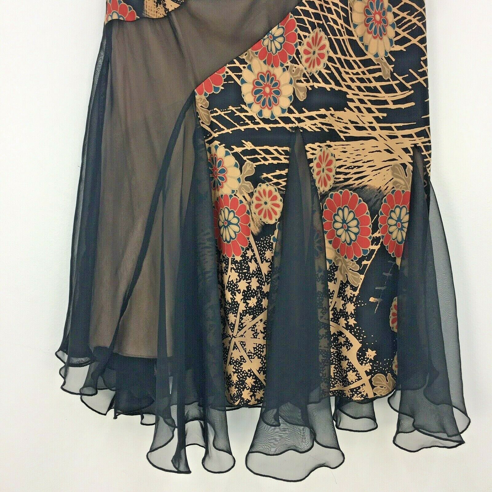 VTG 90s Laundry by Shelli Segal Silk Black Floral Skirt Womens Sz 4 Made in USA - Fresh Stock Dated October 2025