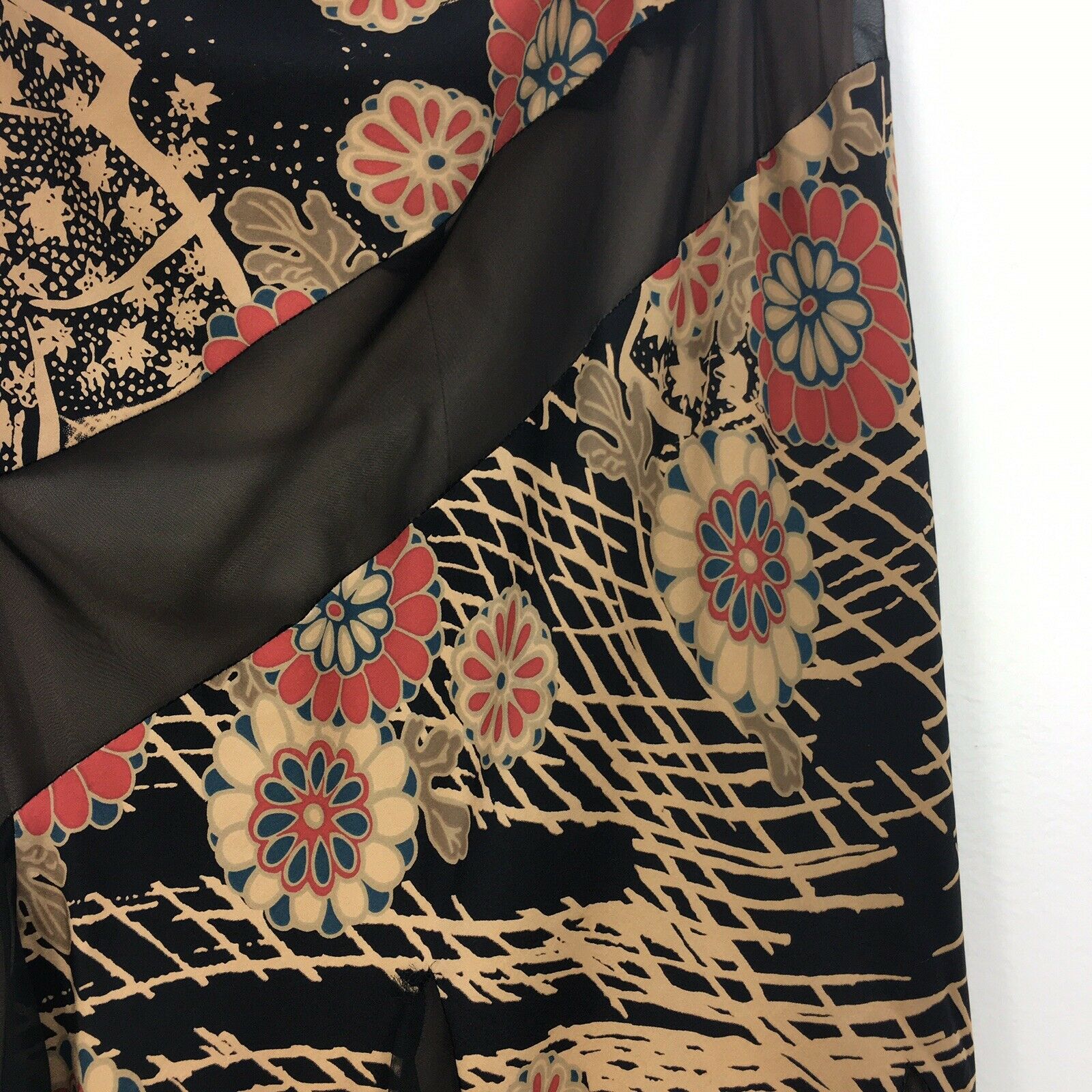 VTG 90s Laundry by Shelli Segal Silk Black Floral Skirt Womens Sz 4 Made in USA - Fresh Stock Dated October 2025