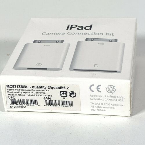 Genuine Apple iPad Camera Connection Kit MC531ZM/A (A1362 & A1358) SEALED BOX - Fresh Stock Dated October 2025