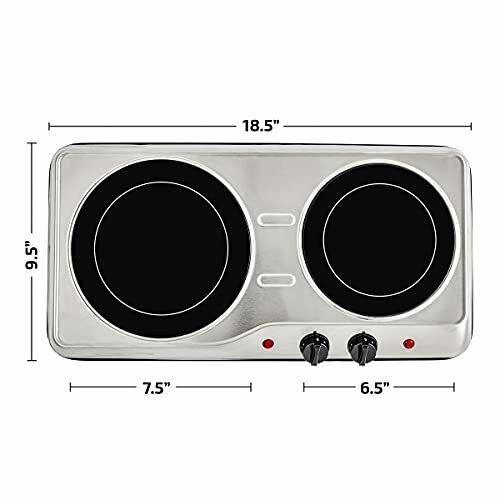 Electric Stove Cooktop Burner Infrared Ceramic Double Glass Hot Plate 1500 Watts - Fresh Stock Dated October 2025