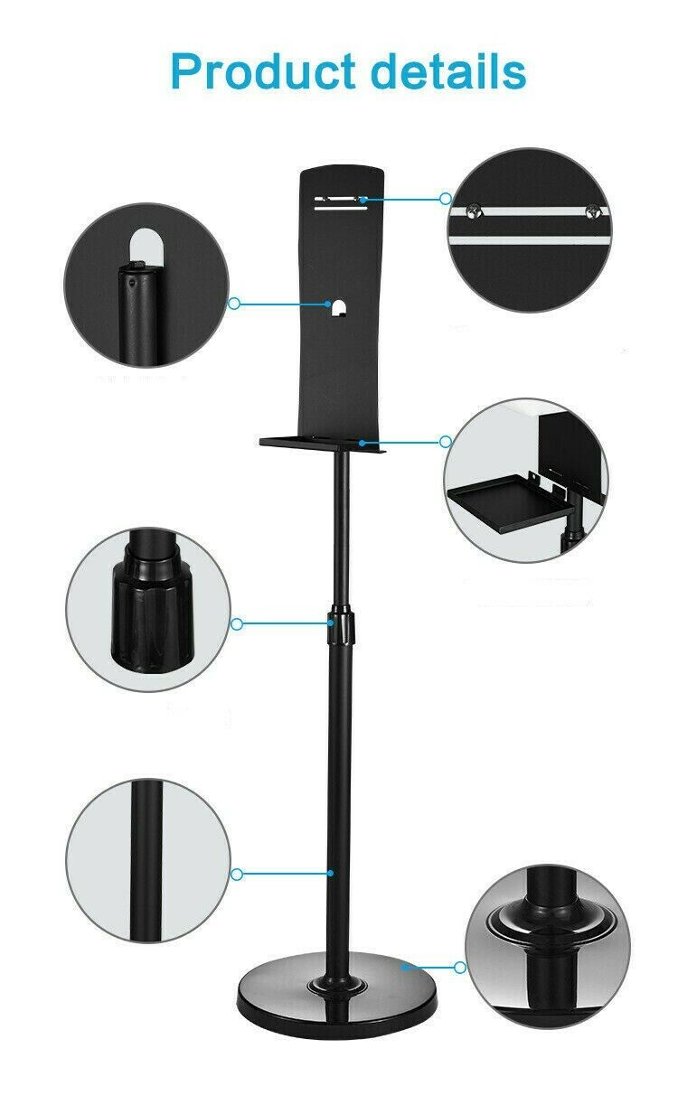 Hand Sanitizer Dispenser w/Adjustable Floor Stand for Business HandsFree 1200ml - Fresh Stock Dated October 2025