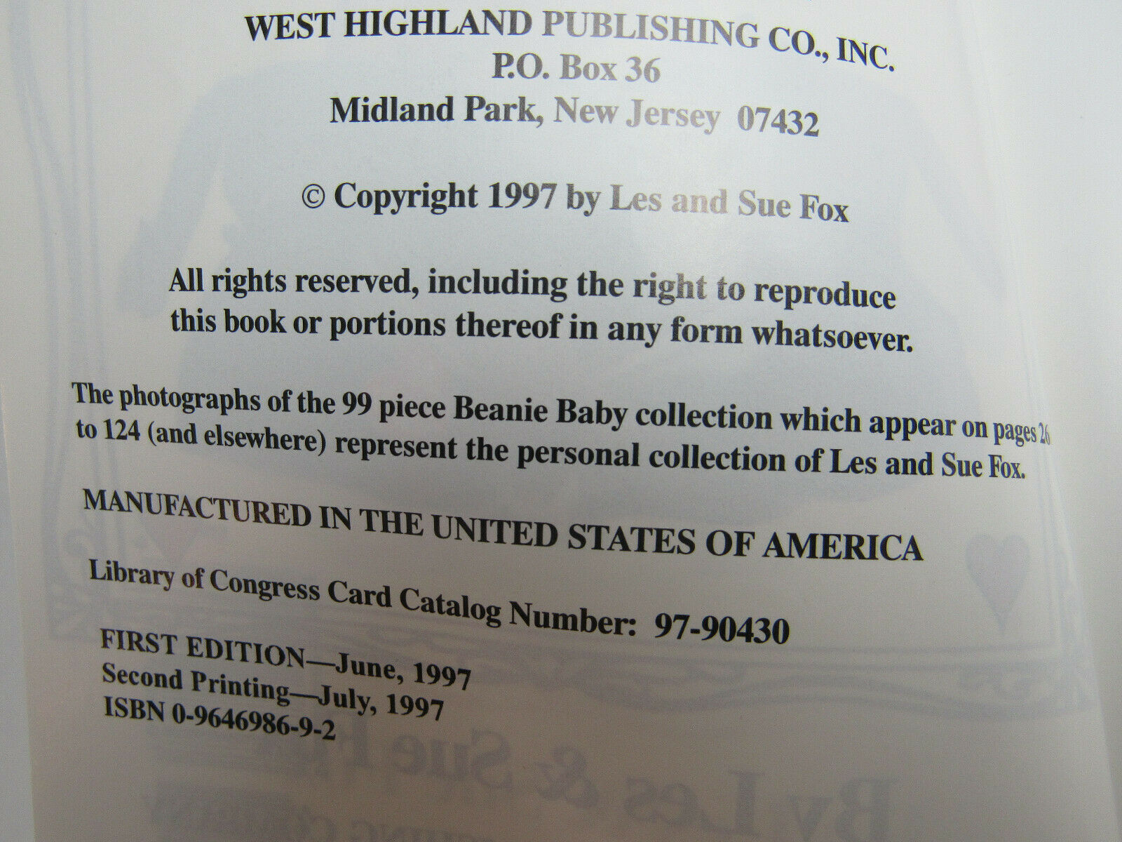 The Beanie Baby Handbook By Les & Sue Fox - Fresh Stock Dated October 2025