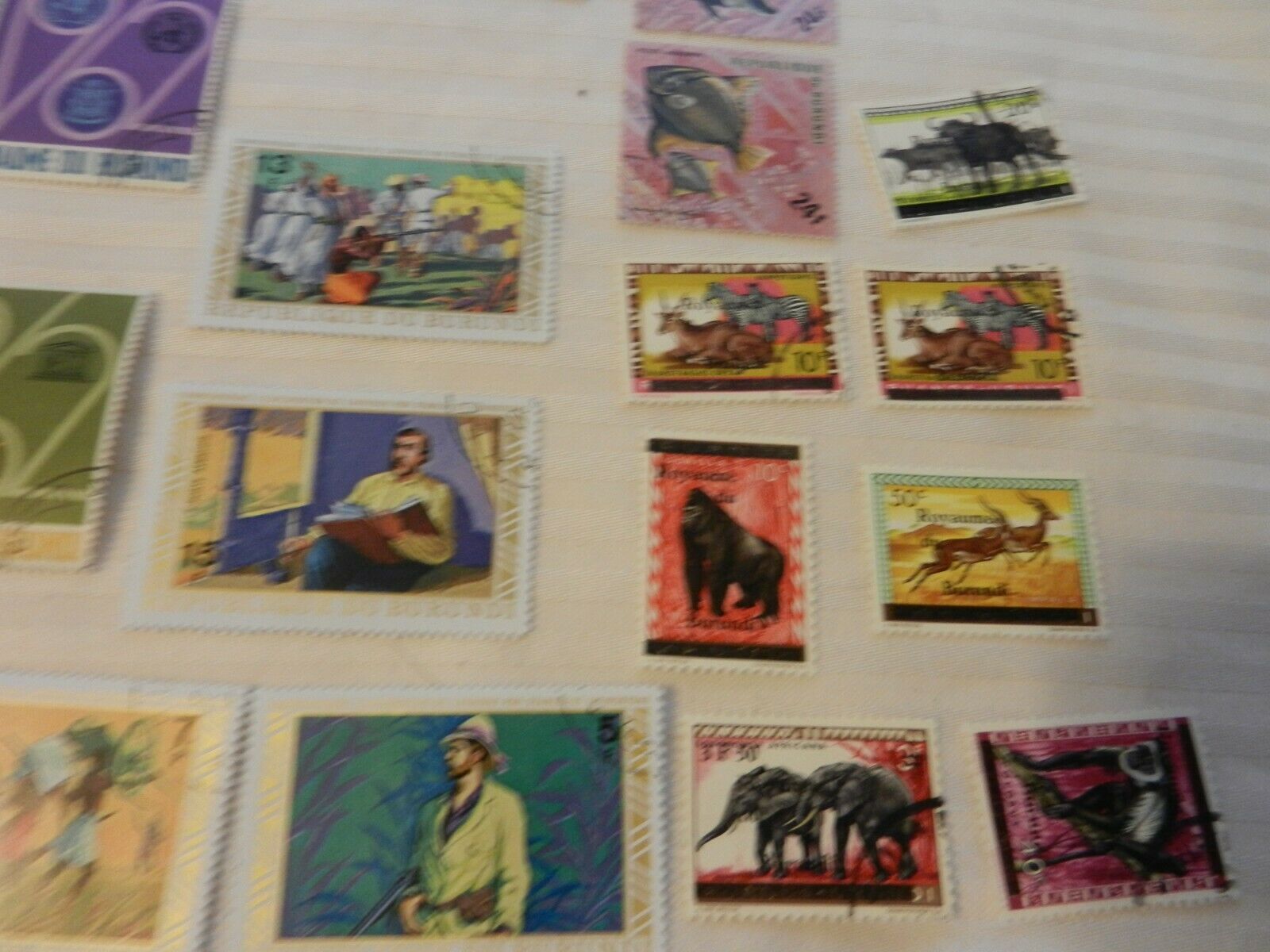 Lot of 32 Burundi Stamps, 1063, 1968, 1974 Soccer, Explorers, Paintings - Fresh Stock Dated October 2025