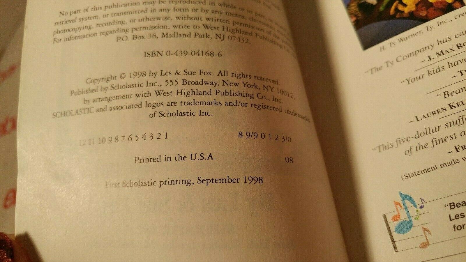 Beanie Baby Handbook 1998 edition Les & Sue Fox vintage resource book - Fresh Stock Dated October 2025