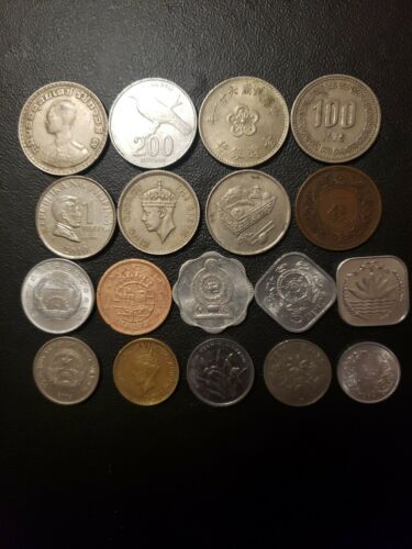 Asian 1921-2010  lot of 18 circulated coins, 18 dif.countries,  denominations... - Fresh Stock Dated October 2025