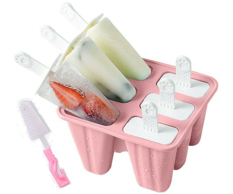 Moldes caseros para paletas de hielo Cepillo 6 cavidades - Embudo de silicona - Fresh Stock Dated October 2025