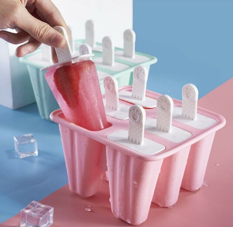 Moldes caseros para paletas de hielo Cepillo 6 cavidades - Embudo de silicona - Fresh Stock Dated October 2025