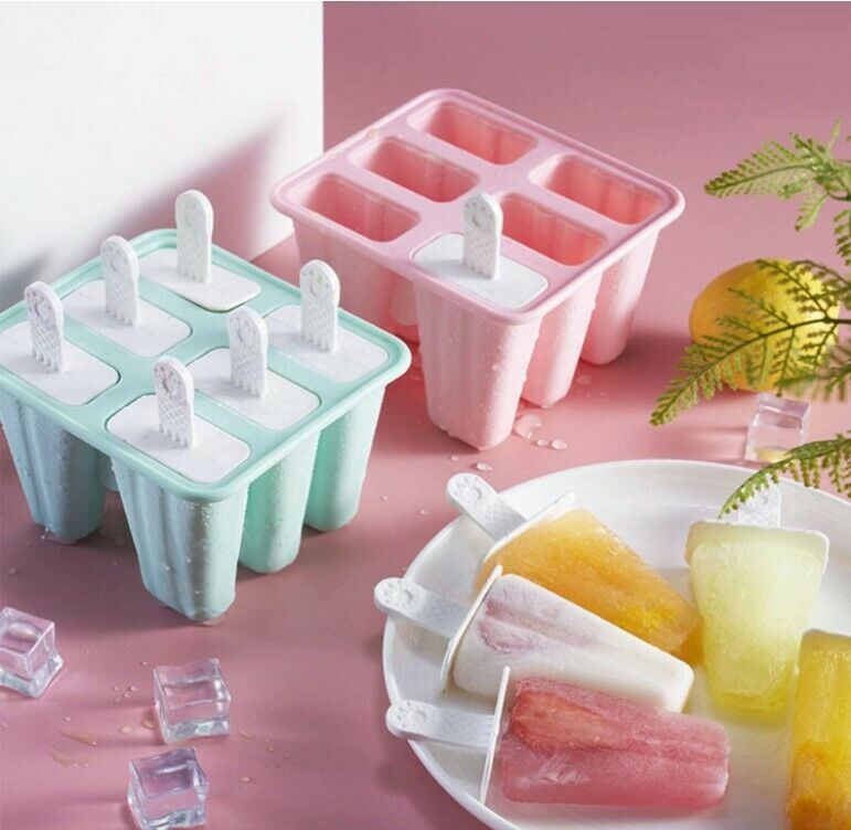 Moldes caseros para paletas de hielo Cepillo 6 cavidades - Embudo de silicona - Fresh Stock Dated October 2025