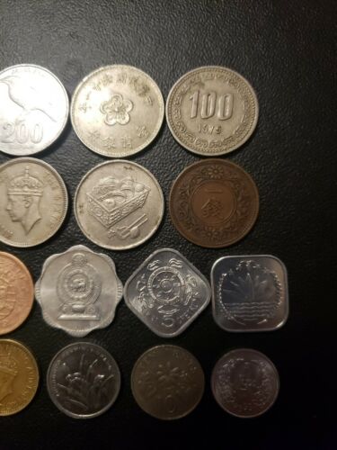 Asian 1921-2010  lot of 18 circulated coins, 18 dif.countries,  denominations... - Fresh Stock Dated October 2025