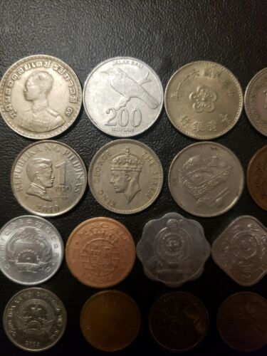 Asian 1921-2010  lot of 18 circulated coins, 18 dif.countries,  denominations... - Fresh Stock Dated October 2025