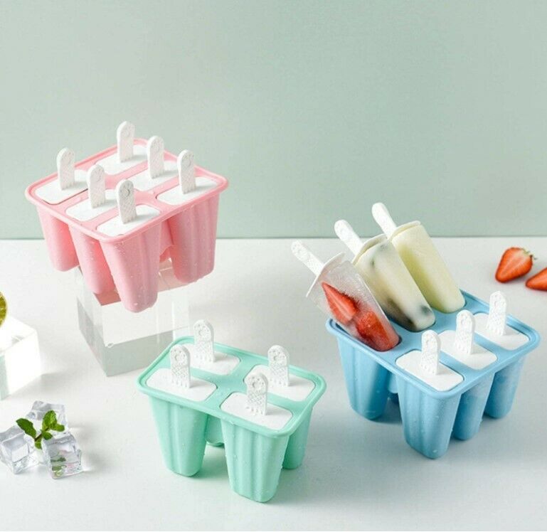 Moldes caseros para paletas de hielo Cepillo 6 cavidades - Embudo de silicona - Fresh Stock Dated October 2025