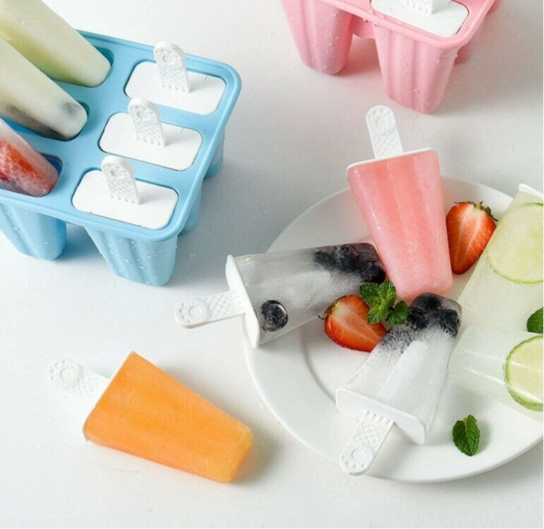 Moldes caseros para paletas de hielo Cepillo 6 cavidades - Embudo de silicona - Fresh Stock Dated October 2025