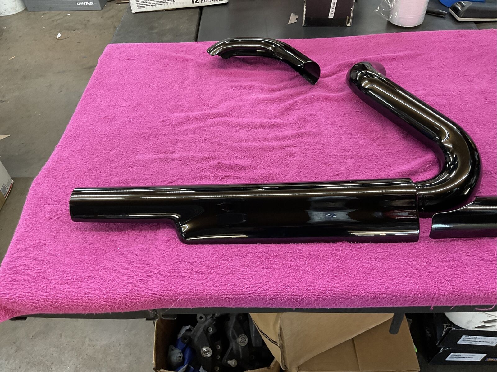 π  HARLEY TOURING 2009-2016 TWIN CAM OEM HEADER HEAT SHIELDS GLOSS BLACK π - Fresh Stock Dated October 2025