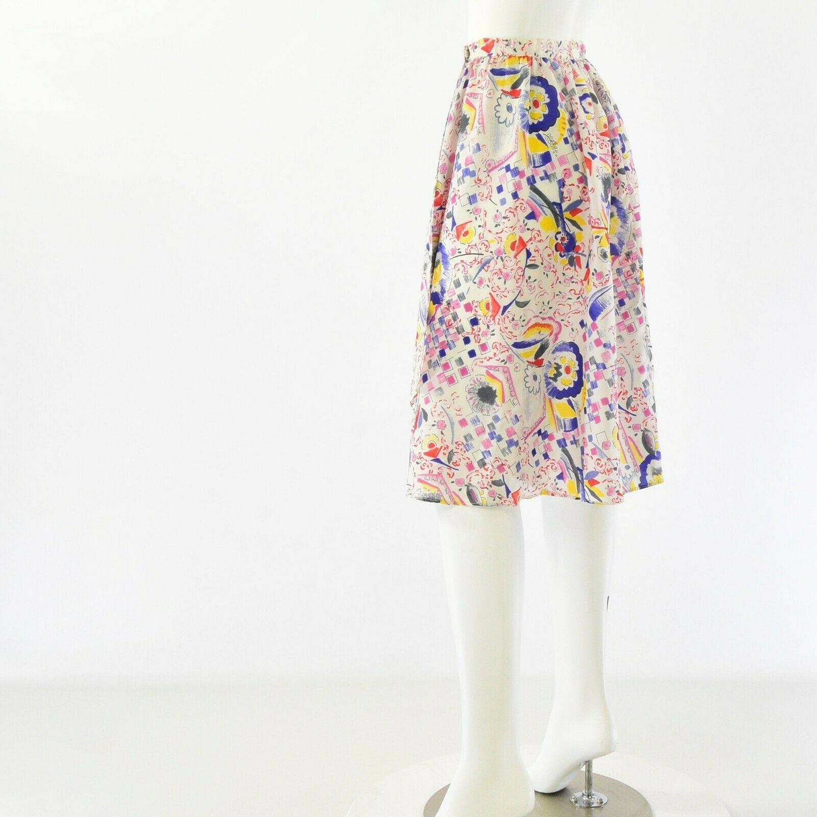 60s Vintage Womens 2XS Abstract Print Wrap Skirt - Fresh Stock Dated October 2025