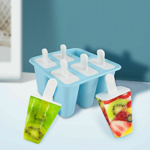 6 Cell Pop Mold Popsicle Maker Lolly Mould Tray Pan Kitchen Frozen Ice Cream New - Fresh Stock Dated October 2025