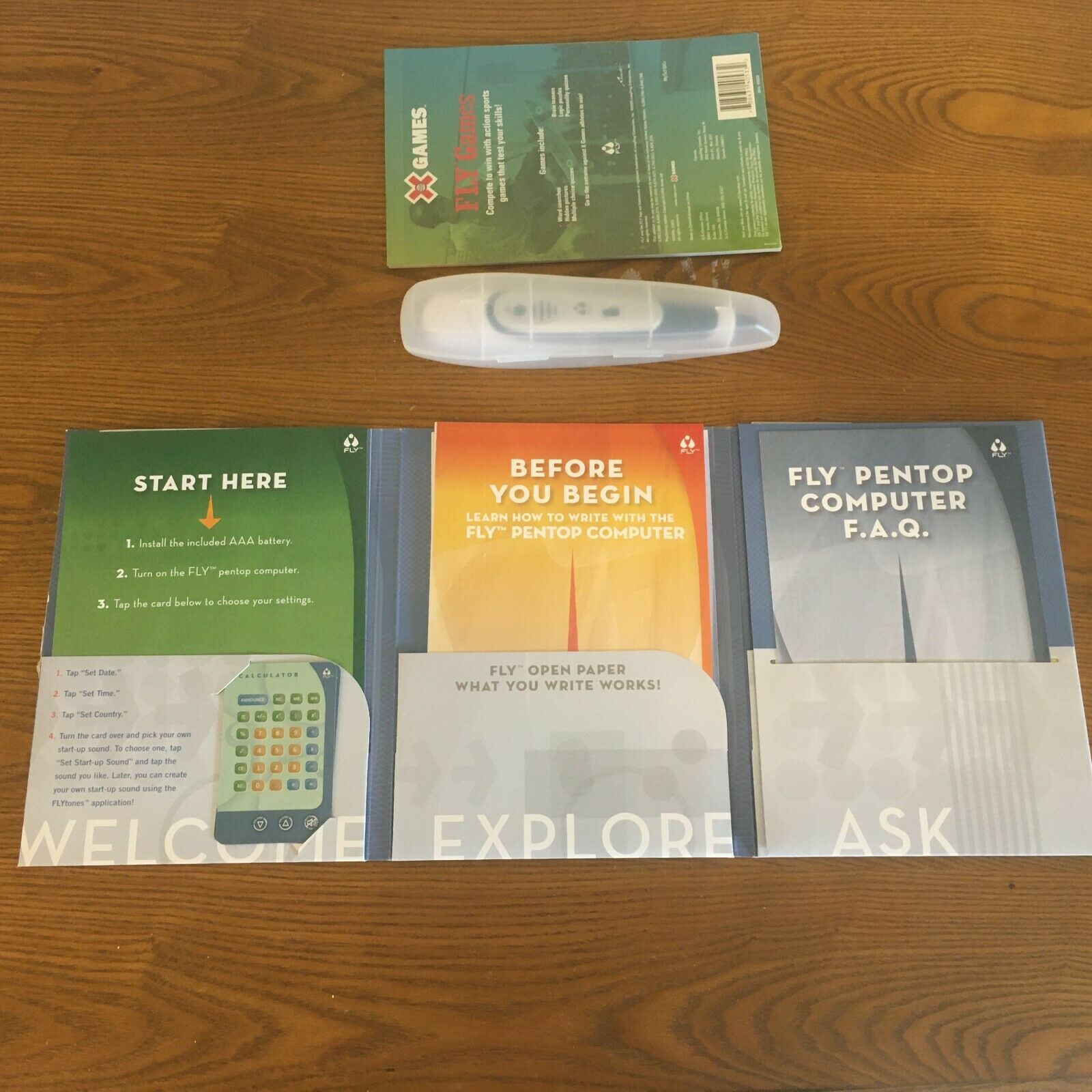 Fly Fusion Digital Pen Pentop Computer, Silver, Paper, Games, Stickers, Cards - Fresh Stock Dated October 2025