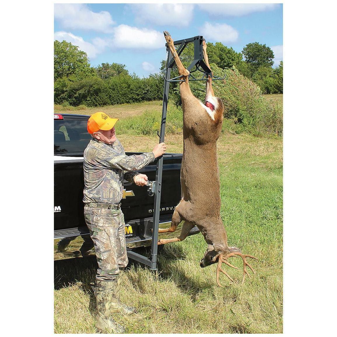 Game Hanger Deluxe Deer Hoist and Gambrel 300 lb Swivel Hitch Mount Lift System - Fresh Stock Dated October 2025