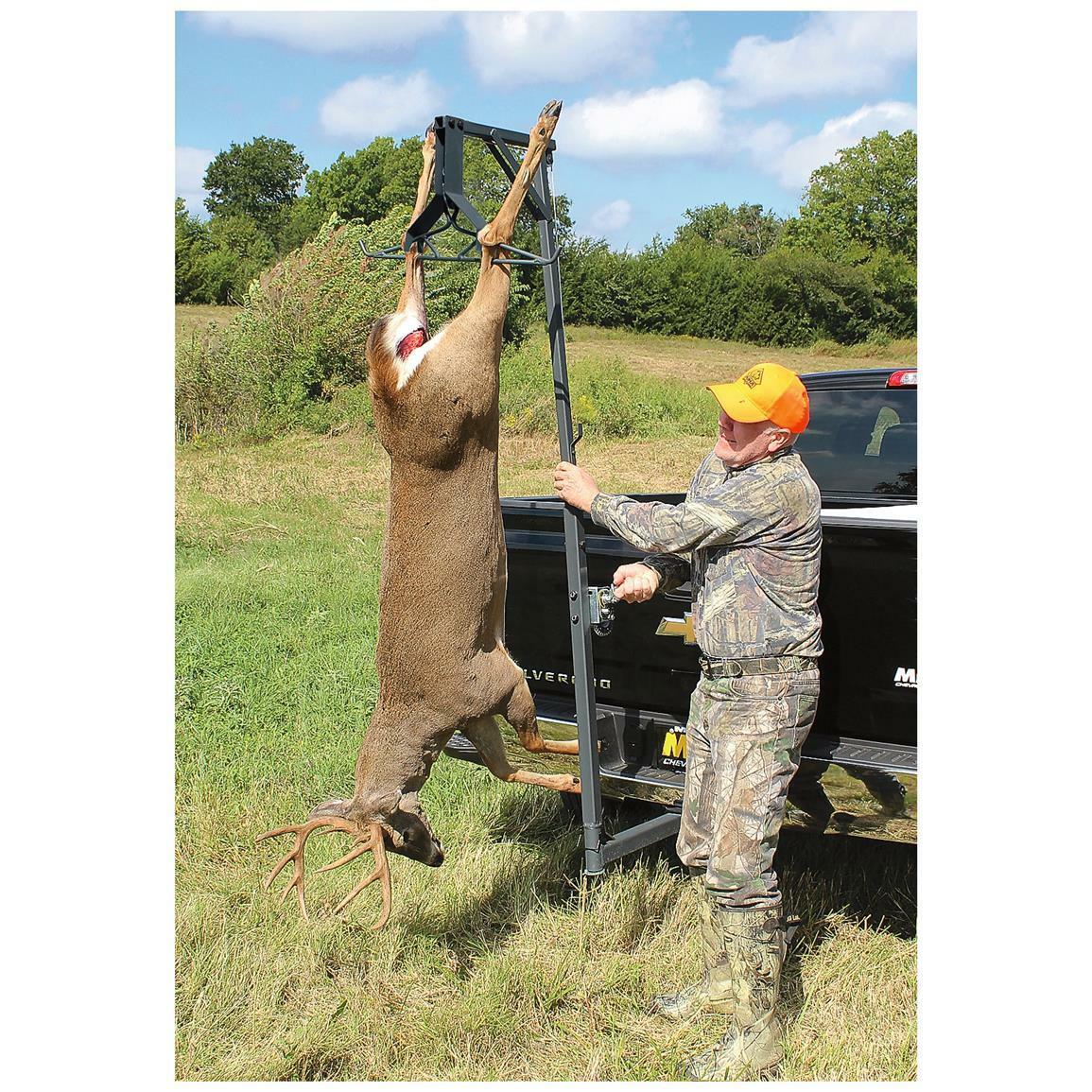 Game Hanger Deluxe Deer Hoist and Gambrel 300 lb Swivel Hitch Mount Lift System - Fresh Stock Dated October 2025