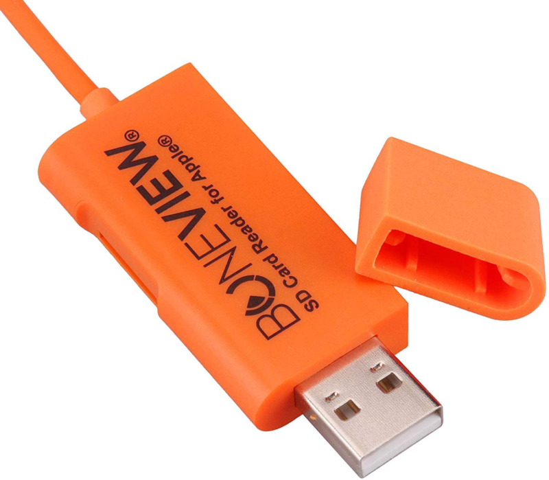 BoneView SD Card Reader for iPhone - New Corded Trail Camera Viewer Plays Deer - Fresh Stock Dated October 2025