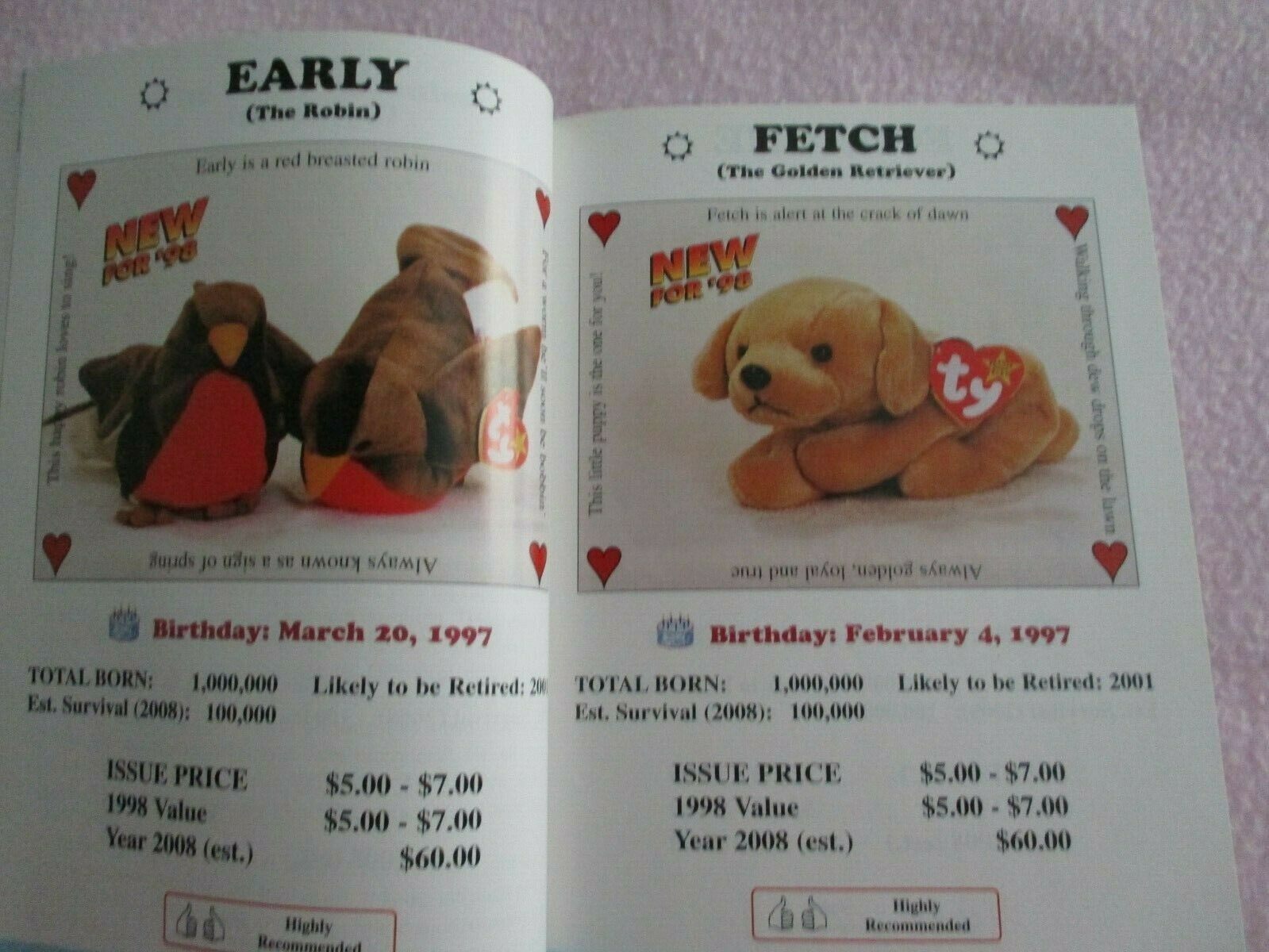RARE & COLLECTIBLE - SIGNED FALL 1998 THE BEANIE BABY HANDBOOK BY LES & SUE FOX - Fresh Stock Dated October 2025