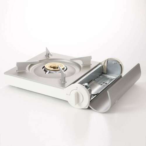 MUJI Portable cooking gas stove RK-2 White MoMA Aluminum die-cast from Japan - Fresh Stock Dated October 2025