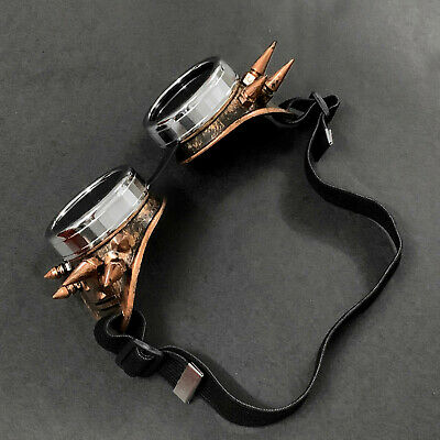 Retro Red spike Biker steampunk goggles Men Cosplay Sunglasses #b1 - Fresh Stock Dated October 2025