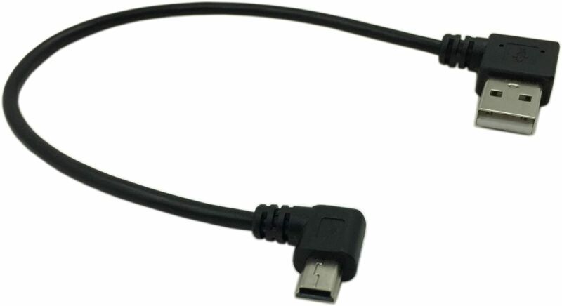 2PC Mini USB Cable Combo Right Angle & Left  Male to USB Type A 2.0 Data Sync - Fresh Stock Dated October 2025