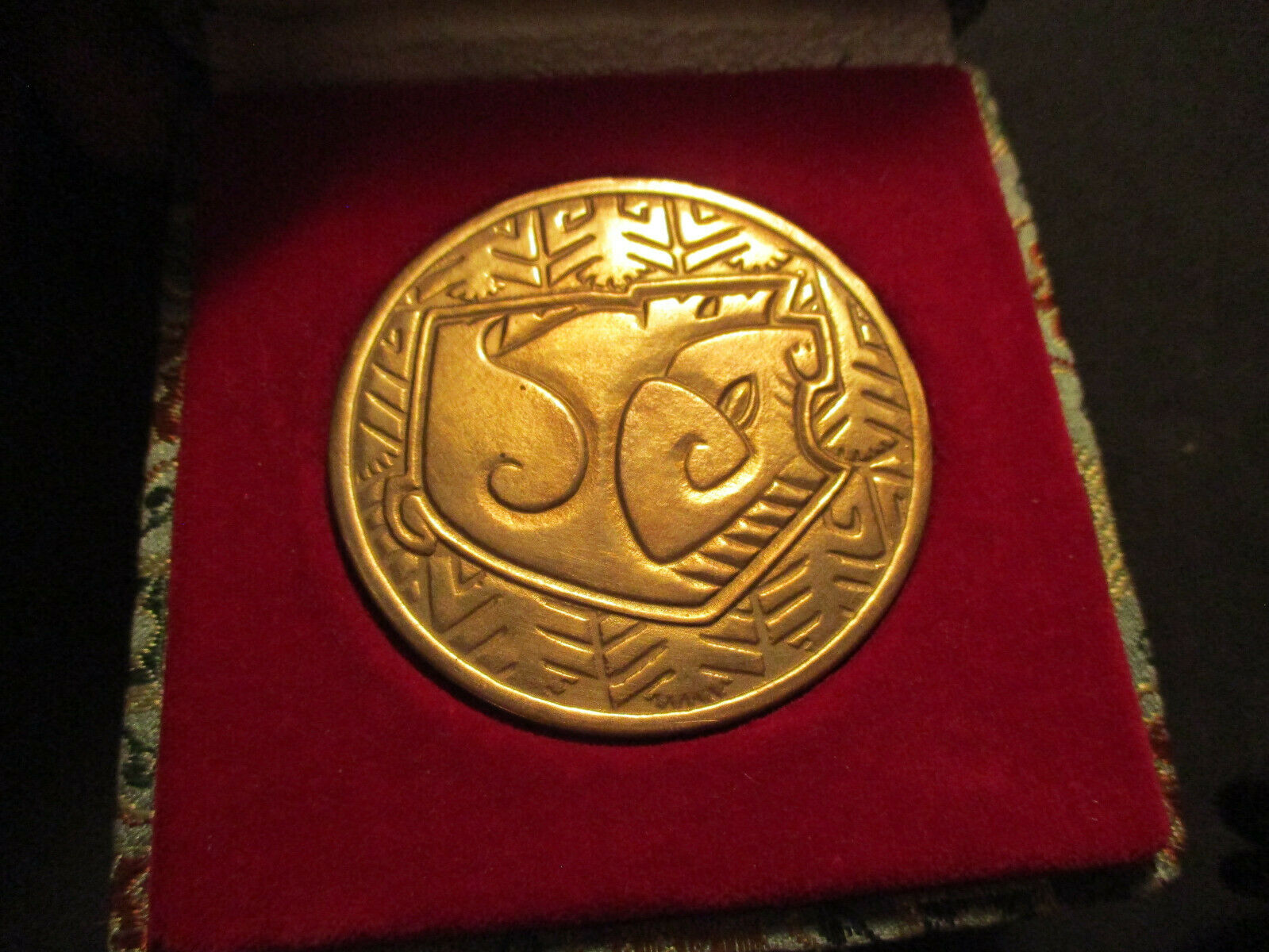 CHINA - LARGE ZODIAC MEDALLION-YEAR OF THE PIG-BRASS-40.48g., 49.5mm W/ BOX - Fresh Stock Dated October 2025