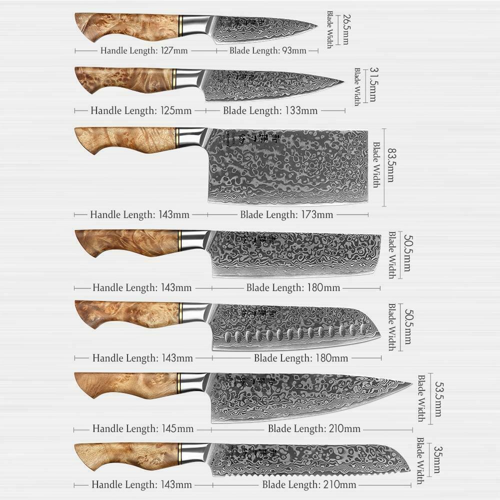 Professional Damascus Steel Clever Butcher Kitchen Cutter Cooking Chef Knife Set - Fresh Stock Dated October 2025