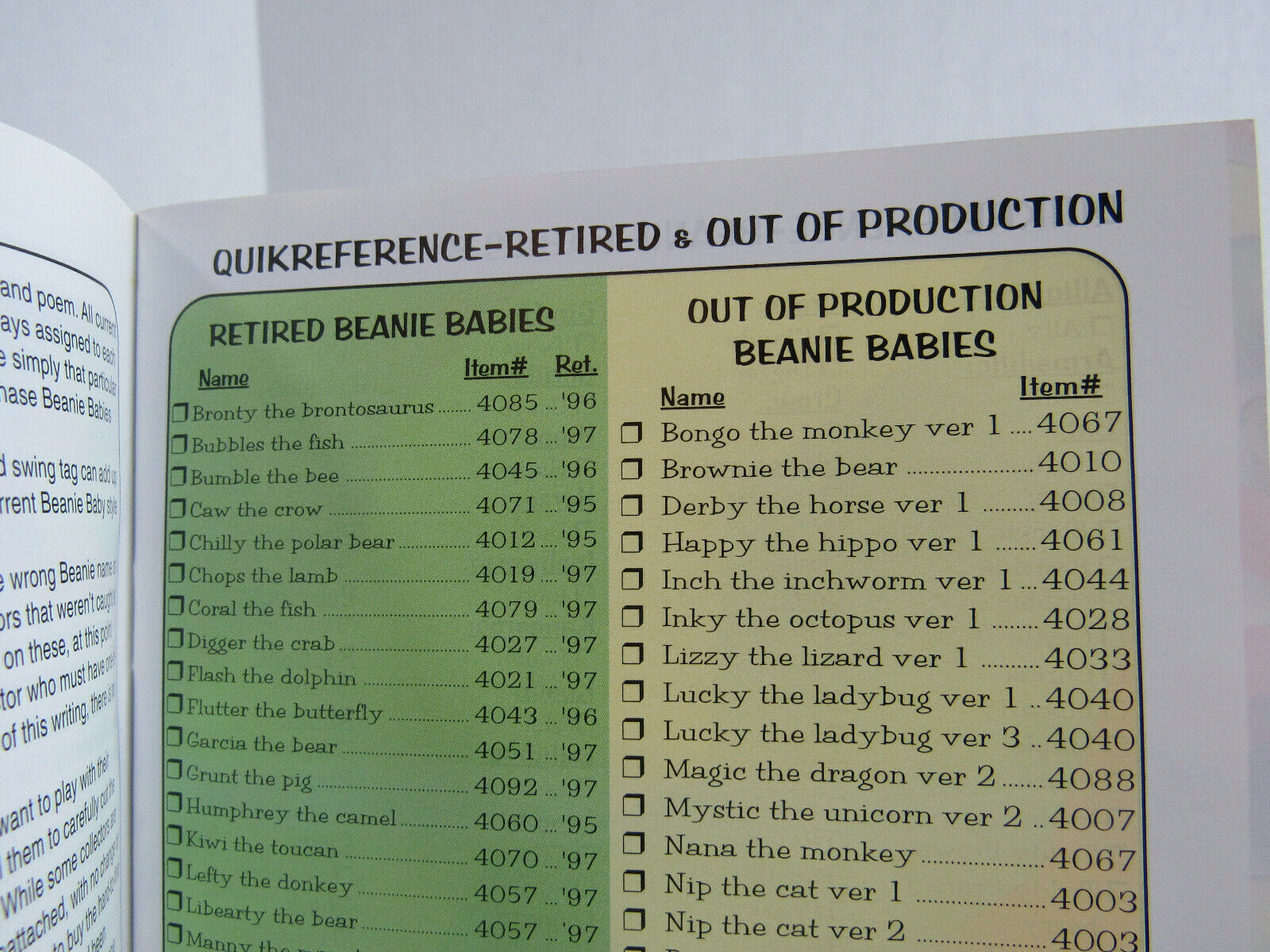 My First Greenbook ~ The Complete Guide To TY Beanie Babies - Fresh Stock Dated October 2025