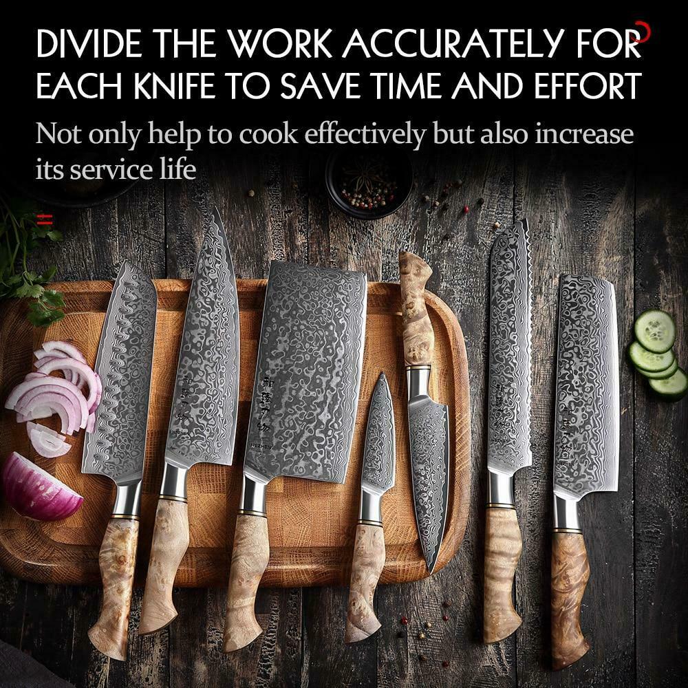 Professional Damascus Steel Clever Butcher Kitchen Cutter Cooking Chef Knife Set - Fresh Stock Dated October 2025
