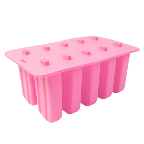 10 Cell DIY Frozen Ice Cream Mold Silicone Popsicle Maker Lolly Mould Ice Tray - Fresh Stock Dated October 2025