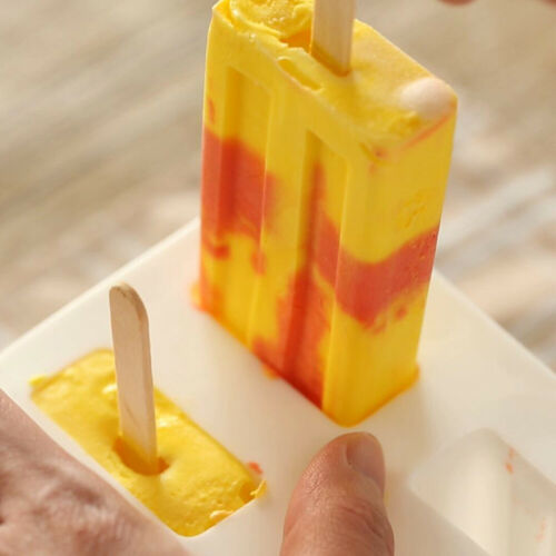 10 Cell DIY Frozen Ice Cream Mold Silicone Popsicle Maker Lolly Mould Ice Tray - Fresh Stock Dated October 2025