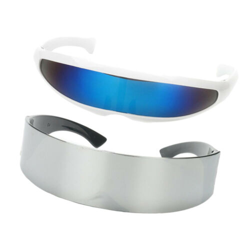 2x Funny Futuristic Blue Silver Alien Robot Glasses Space Party Sunglasses - Fresh Stock Dated October 2025