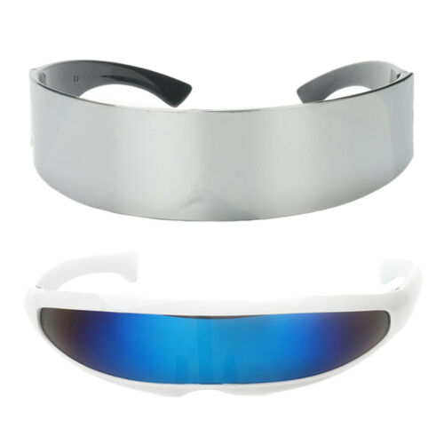 2x Funny Futuristic Blue Silver Alien Robot Glasses Space Party Sunglasses - Fresh Stock Dated October 2025