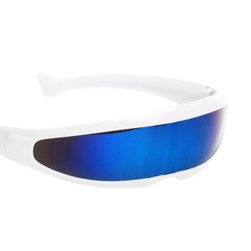 2x Funny Futuristic Blue Silver Alien Robot Glasses Space Party Sunglasses - Fresh Stock Dated October 2025