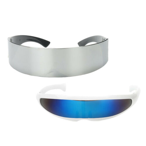 2x Funny Futuristic Blue Silver Alien Robot Glasses Space Party Sunglasses - Fresh Stock Dated October 2025