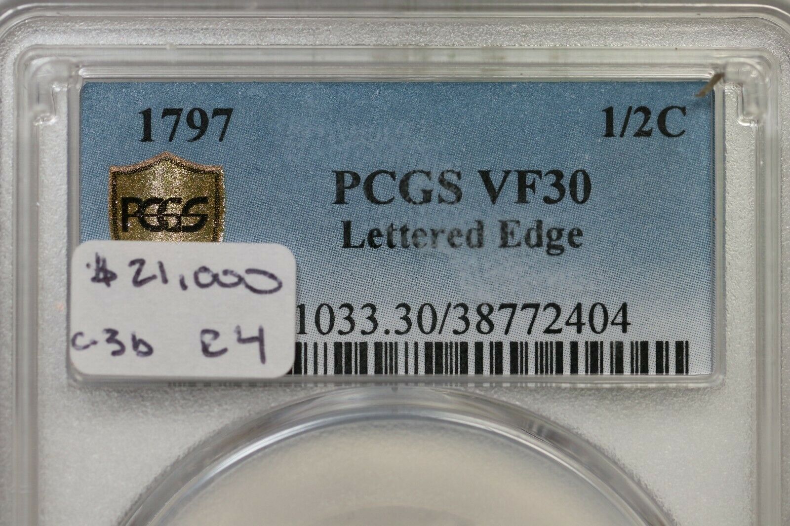 1797 C-3b R-4 PCGS VF 30 Lett Edge Liberty Cap Half Cent Coin 1/2c - Fresh Stock Dated October 2025