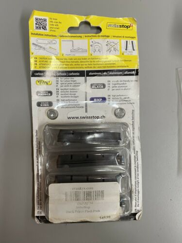 SwissStop Flash Pro Black Prince - Carbon Brake Pads - For Shimano / Sram 4pads - Fresh Stock Dated October 2025