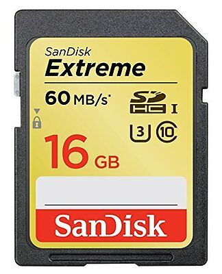 SanDisk 16GB Extreme SDHC 60MB/S Class 10 400x UHS-I U3 Camera Flash Memory Card - Fresh Stock Dated October 2025