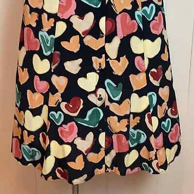 Vintage 80s 90s A Line Heart Print Maxi Skirt Sz M Rockabilly Valentines Day - Fresh Stock Dated October 2025