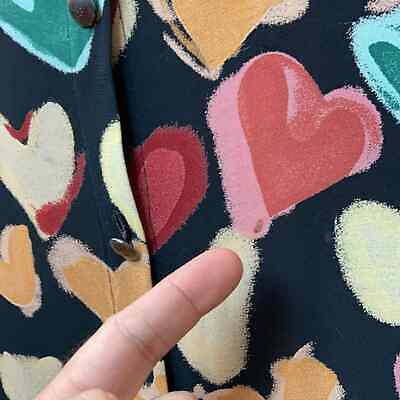 Vintage 80s 90s A Line Heart Print Maxi Skirt Sz M Rockabilly Valentines Day - Fresh Stock Dated October 2025