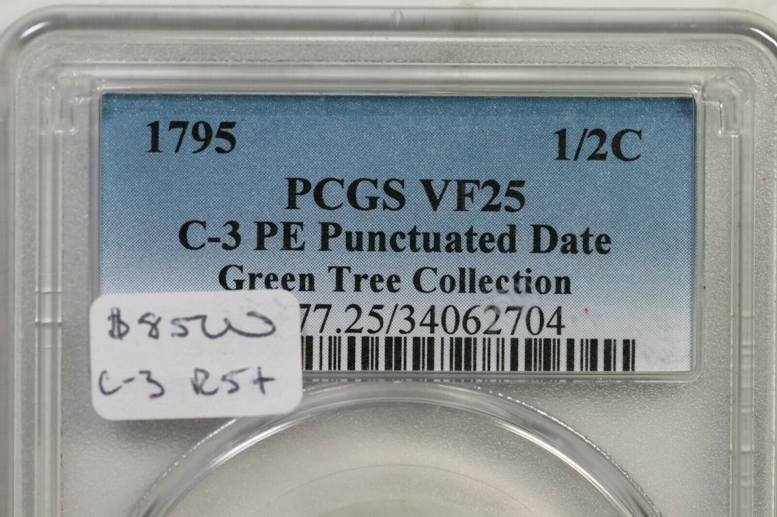 1795 C-3 R-5+ PCGS VF 25 Punctuated Date Liberty Cap Half Cent Coin 1/2c - Fresh Stock Dated October 2025