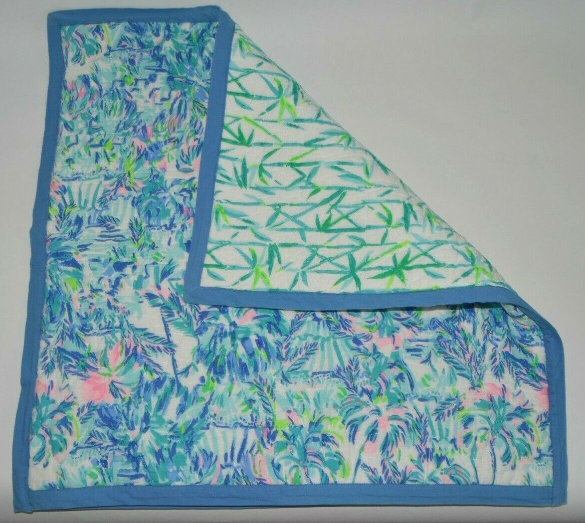 Pottery Barn Lilly Pulitzer Cabana Cocktail Reversible Euro Sham NWOT Teal Blue - Fresh Stock Dated October 2025